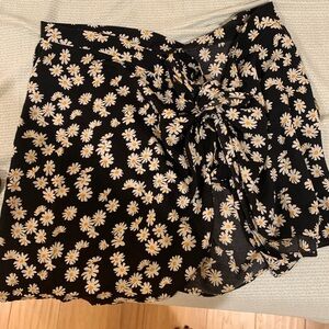 Floral wrap mini skirt